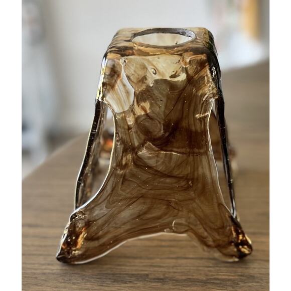 Vetraio Amber Toffee Shade Replacement Hand Blown Glass Brown Swirl - Picture 4 of 9